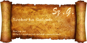 Szekerka Galamb névjegykártya